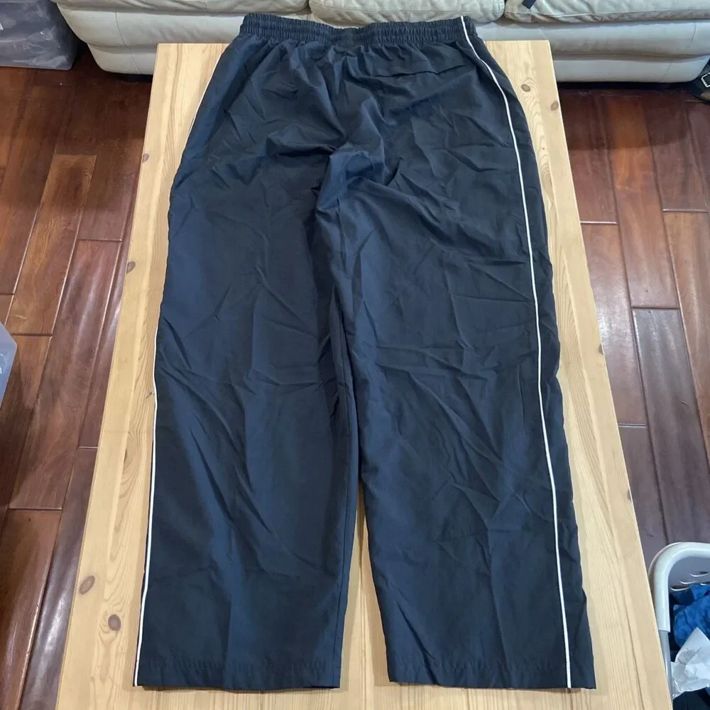 Vintage Team Nike Windbreaker Ankle Zip Wide Leg Sweatpants Black Size XXL